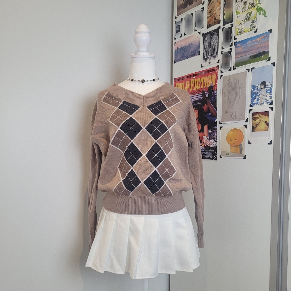 Argyle Sweater - Size S - Unbranded